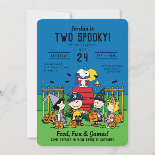 Charlie Brown och Gang Halloween 2:a födelsedagen Inbjudningar