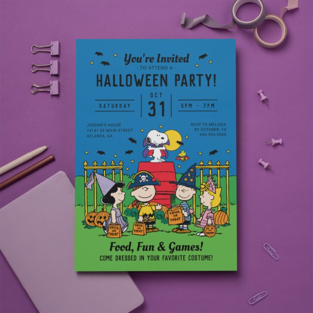 Charlie Brown och Gang Halloween fest Inbjudningar (Skapare uppladdad)