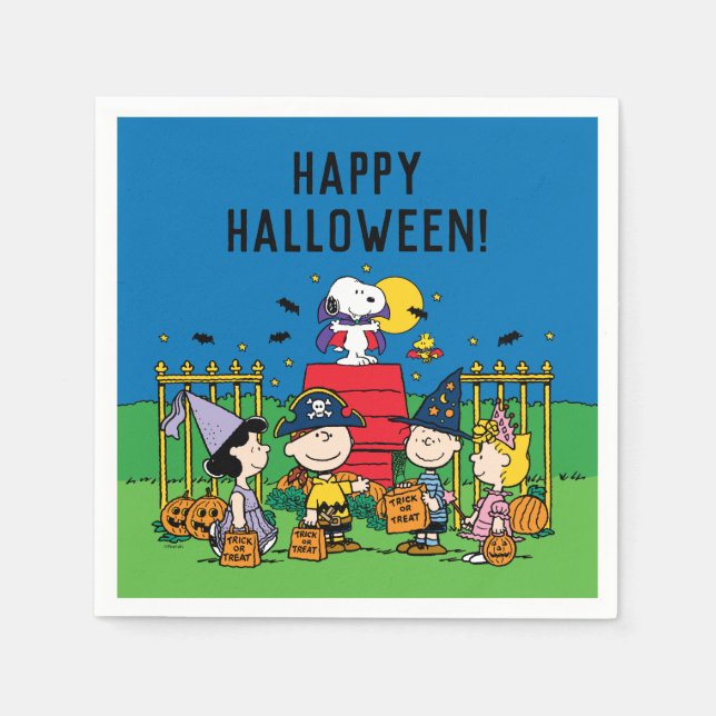 Charlie Brown och Gang Halloween fest Pappersservett (Framsidan)