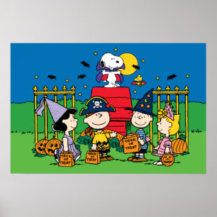 Charlie Brown och Gang Halloween fest Poster