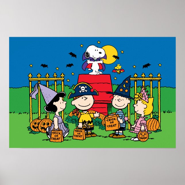 Charlie Brown och Gang Halloween fest Poster (Framsidan)