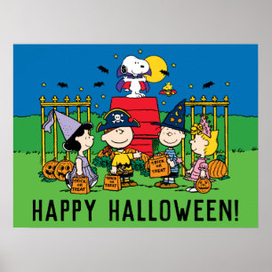 Charlie Brown och Gang Halloween fest Poster