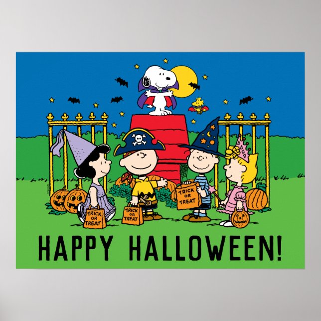 Charlie Brown och Gang Halloween fest Poster (Framsidan)