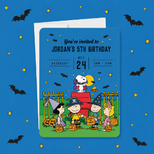 Charlie Brown och Gang Halloween Födelsedag Inbjudningar