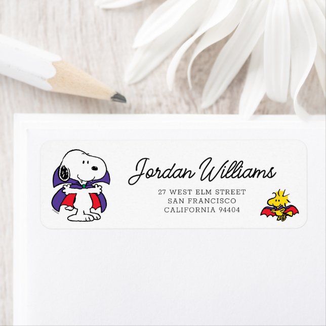 Charlie Brown och Gang Halloween Returadress Etikett (Insitu)