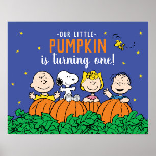 Charlie Brown och Gang Pumpkin 1:a födelsedagen Poster