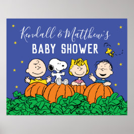 Charlie Brown och Gang Pumpkin Baby Shower Poster