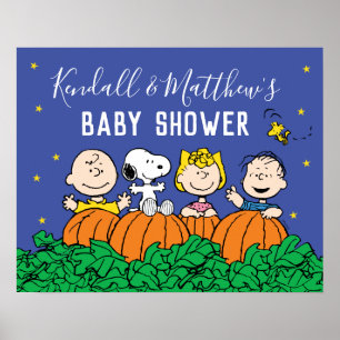 Charlie Brown och Gang Pumpkin Baby Shower Poster