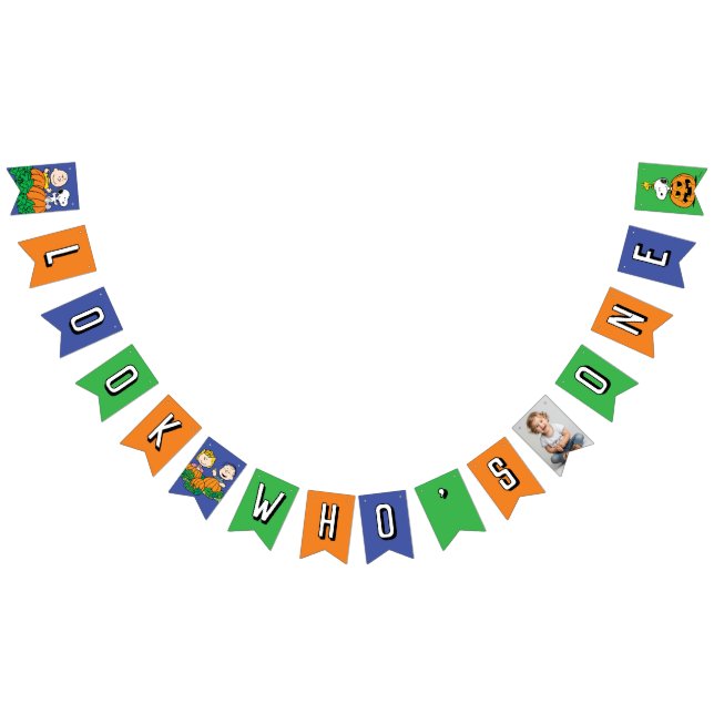 Charlie Brown och Gang Pumpkin First Birthday Vimplar (Alla)