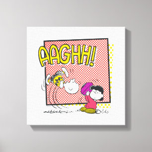 Charlie Brown och Lucy Football Tecknad Graphic Canvastryck