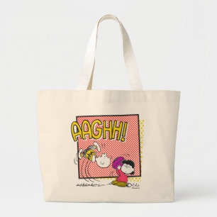 Charlie Brown och Lucy Football Tecknad Graphic Jumbo Tygkasse