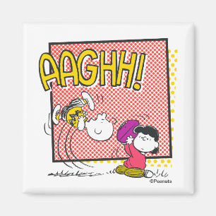 Charlie Brown och Lucy Football Tecknad Graphic Magnet