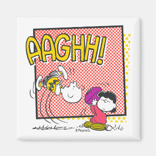 Charlie Brown och Lucy Football Tecknad Graphic Magnet
