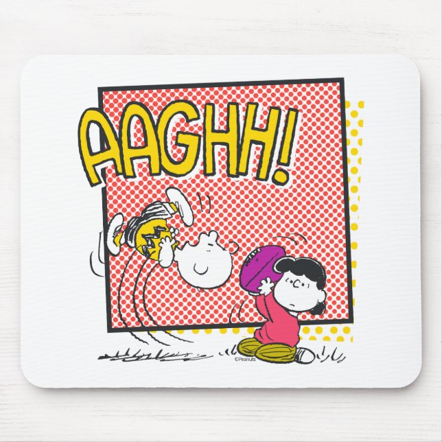 Charlie Brown och Lucy Football Tecknad Graphic Musmatta (Framsidan)