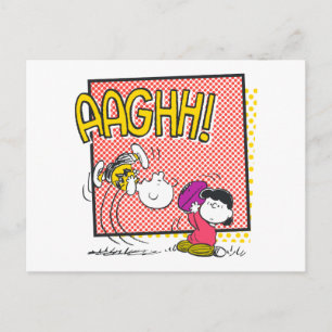Charlie Brown och Lucy Football Tecknad Graphic Vykort