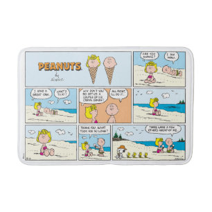 Charlie Brown och Sally Ice Cream vid stranden Badrumsmatta