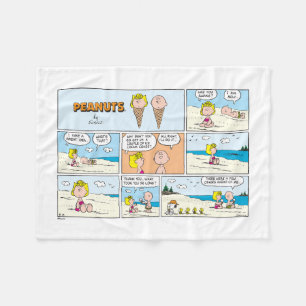 Charlie Brown och Sally Ice Cream vid stranden Fleecefilt