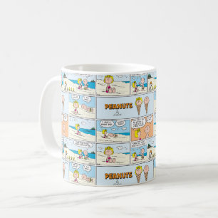 Charlie Brown och Sally Ice Cream vid stranden Kaffemugg