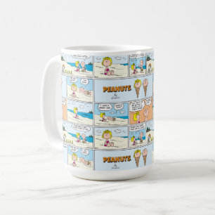 Charlie Brown och Sally Ice Cream vid stranden Kaffemugg