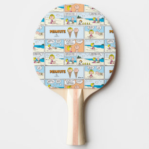 Charlie Brown och Sally Ice Cream vid stranden Pingisracket