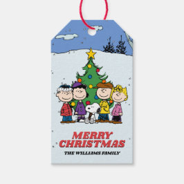 Charlie Brown och vänner jul Presentetikett