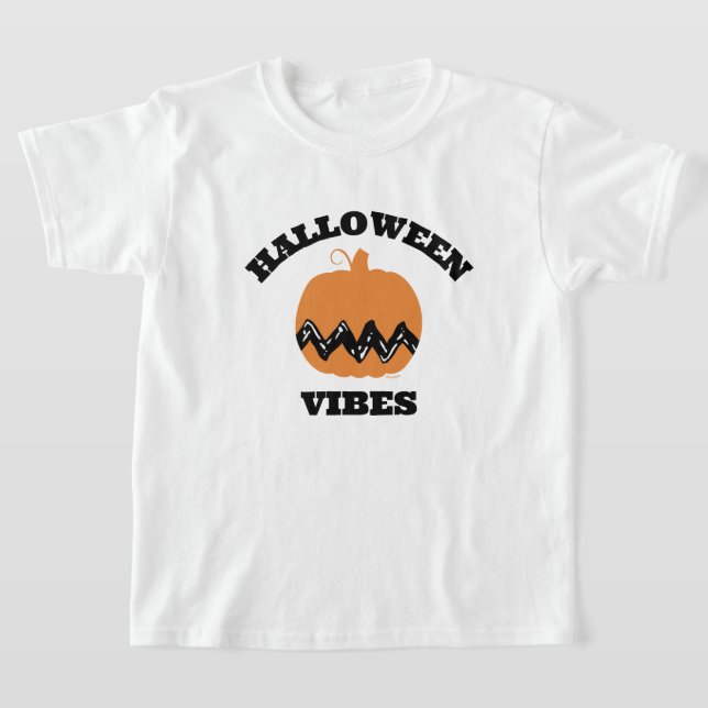 Charlie Brown Orange Pumpkin | Halloween Vibes T Shirt (Laydown)