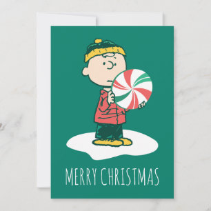 Charlie Brown Pepparmyntkonfekt Julkort