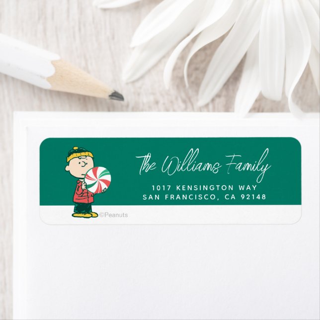 Charlie Brown Peppermint Candy Returadress Etikett (Insitu)