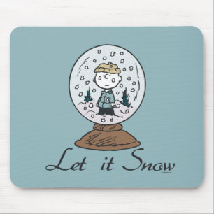 Charlie Brown Snö Globe Graphic - Låt det snöa Musmatta