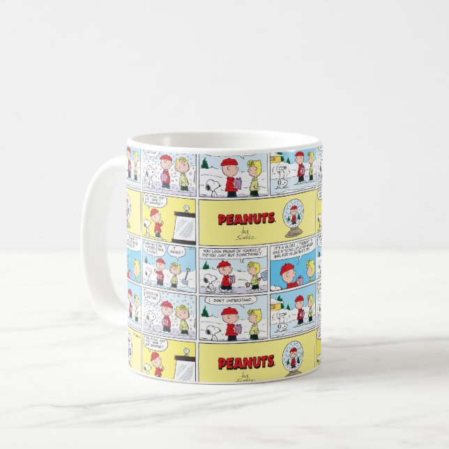 Charlie Brown | Snö Globe Kaffemugg (Framsida vänster)