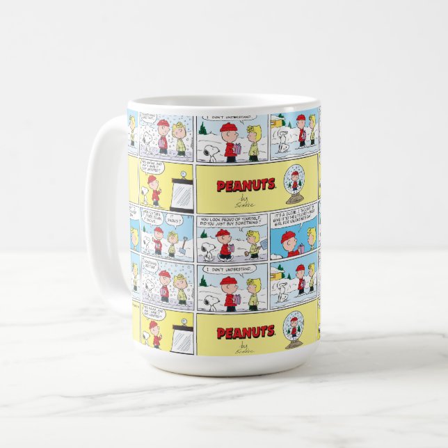 Charlie Brown | Snö Globe Kaffemugg (Framsida vänster)