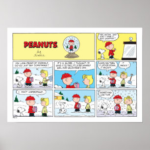 Charlie Brown Snö Globe Poster