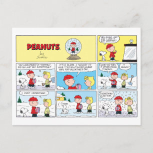 Charlie Brown Snö Globe Vykort