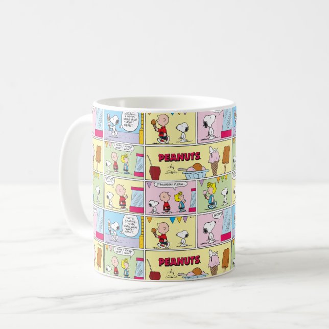 Charlie Brown, Snoopy och Sally | Ice Cream Kaffemugg (Framsida vänster)