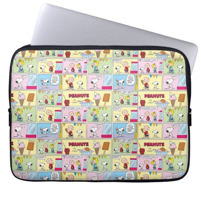 Charlie Brown, Snoopy och Sally | Ice Cream Laptop Fodral (Framsidan)