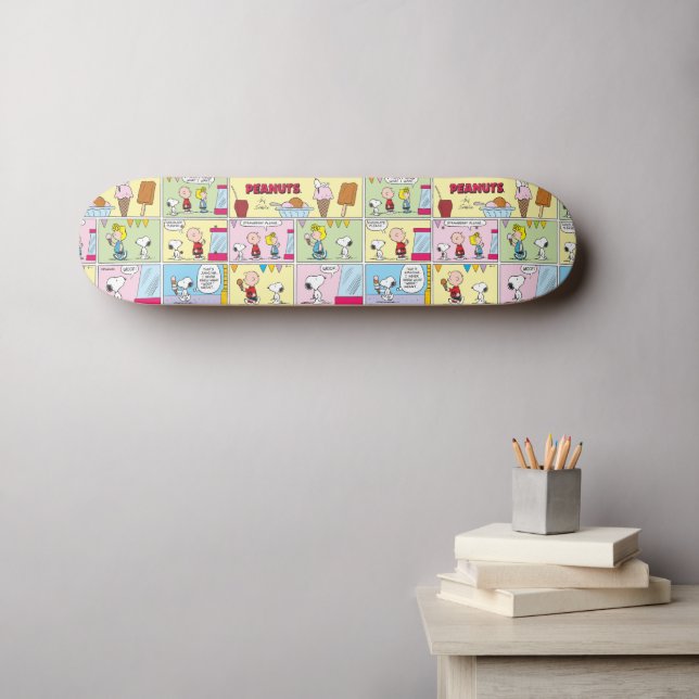 Charlie Brown, Snoopy och Sally | Ice Cream Mini Skateboard Bräda 18,5 Cm (Väggkonst (Horz))