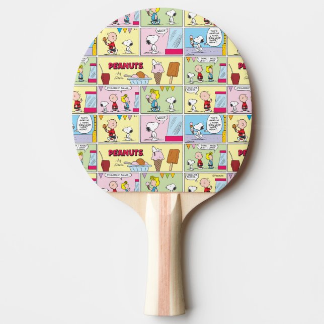 Charlie Brown, Snoopy och Sally | Ice Cream Pingisracket (Framsidan)