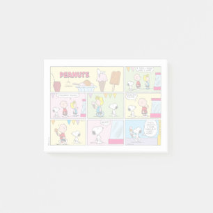 Charlie Brown, Snoopy och Sally Ice Cream Post-it Block