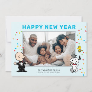 Charlie Brown, Snoopy & Woodstock Gott nytt år Julkort