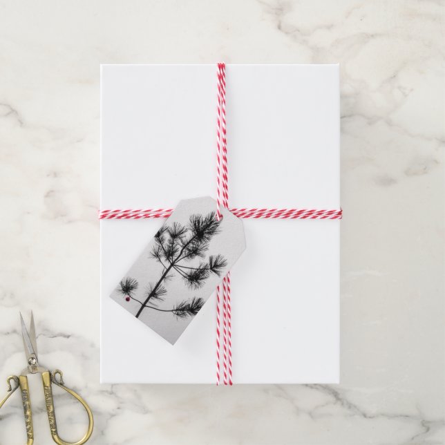 Charlie Brown Stil Julgran Presentetikett (Med Snöre)