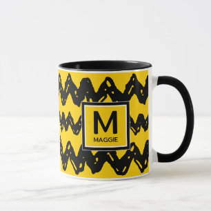 Charlie Brown Zig Zag Lägg till ditt initialvärd Mugg