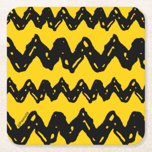 Charlie Brown Zig Zag Mönster Underlägg Papper Kvadrat