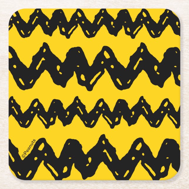 Charlie Brown Zig Zag Mönster Underlägg Papper Kvadrat (Framsidan)