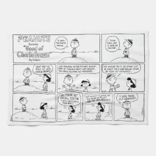 Charlie Browns minnen på Pitchers klocka Kökshandduk