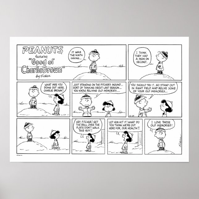 Charlie Browns minnen på Pitchers klocka Poster (Framsidan)