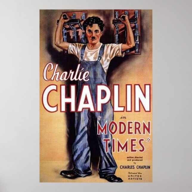 Charlie Chaplin Modern Times Movie Poster (Framsidan)