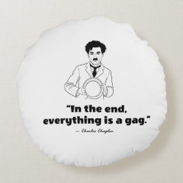 Charlie Chaplin Quote – Life Is a Tragedy  Rund Kudde