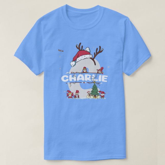 Charlie Christmasw Charlie Namn för roligt Julafto T Shirt (Design framsida)