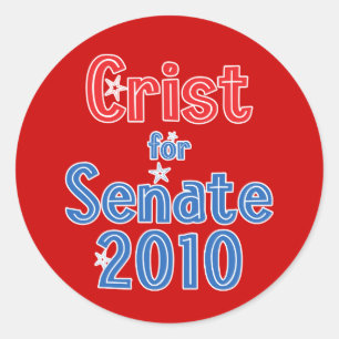 Charlie Crist for Senate 2010 Star Design Runt Klistermärke