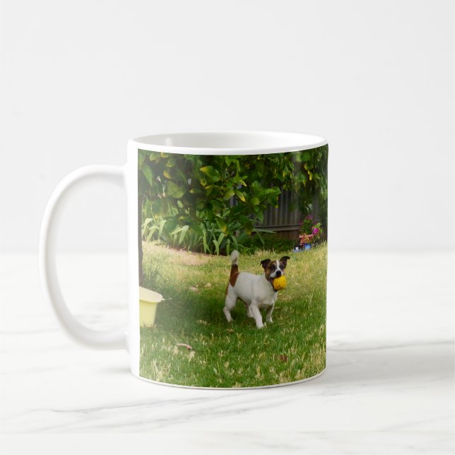 Charlie Fox Terrier Boll Play, Coffee Mugg (Vänster)